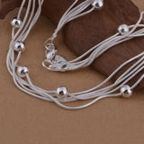 Snake Bone Bead Necklace with Heart - Shaped Pendant - 20" Sterling Silver snake - label