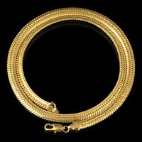 Snake Bone Gold Pendant - 18K Gold Snake Bone Pendant, 61cm Length - 3 Width Options - snake - label