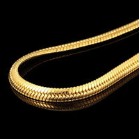 Snake Bone Gold Pendant - 18K Gold Snake Bone Pendant, 61cm Length - 3 Width Options snake - label