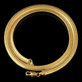 Snake Bone Gold Pendant - 18K Gold Snake Bone Pendant, 61cm Length - 3 Width Options snake - label