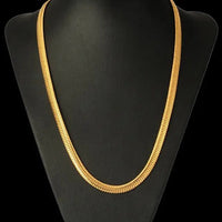 Snake Bone Gold Pendant - 18K Gold Snake Bone Pendant, 61cm Length - 3 Width Options snake - label