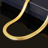 Snake Bone Gold Pendant - 18K Gold Snake Bone Pendant, 61cm Length - 3 Width Options snake - label