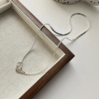 Snake Bone Necklace - Genuine 925 Silver Double Ring Design in 6TL44 Shade, 42cm Length snake - label