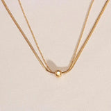 Snake Bone Round Necklace with Celestial Constellation - Stainless Steel Beauty in Gold snake - label