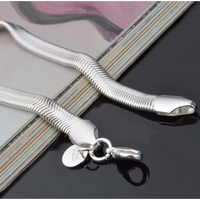 Snake Bracelet Silver: Elegant 20cm Silver Bracelet - Sleek Design - snake - label