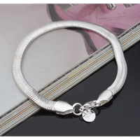 Snake Bracelet Silver: Elegant 20cm Silver Bracelet - Sleek Design - snake - label