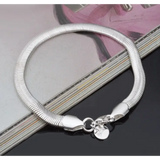 Snake Bracelet Silver: Elegant 20cm Silver Bracelet - Sleek Design - snake - label