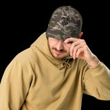 Snake Camouflage Trucker Hat with Camo Print & Adjustable Snap snake - label