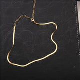 Snake Chain Necklace with Short Gold Design & Titanium Steel Material - Durable & Elegant snake - label