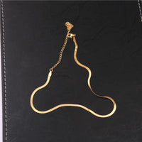 Snake Chain Necklace with Short Gold Design & Titanium Steel Material - Durable & Elegant - snake - label