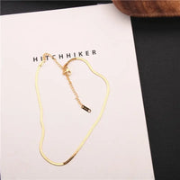 Snake Chain Necklace with Short Gold Design & Titanium Steel Material - Durable & Elegant - snake - label