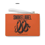 Snake Clutch Bag with Saffiano Pattern Finish & Wrist Strap - Compact & Stylish - 100% PU Faux Leather - USA Assembly snake - label