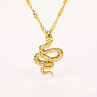 Snake Cobra Pendant with Snake Bone Chain | High - Quality Stainless Steel Jewelry snake - label