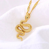 Snake Cobra Pendant with Snake Bone Chain | High - Quality Stainless Steel Jewelry snake - label