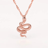 Snake Cobra Pendant with Snake Bone Chain | High - Quality Stainless Steel Jewelry - snake - label