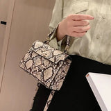 Snake Crossbody Bag | Medium - Sized PU Women's Shoulder Bag with Snakeskin Pattern & Internal Organization - 4 Color Options snake - label