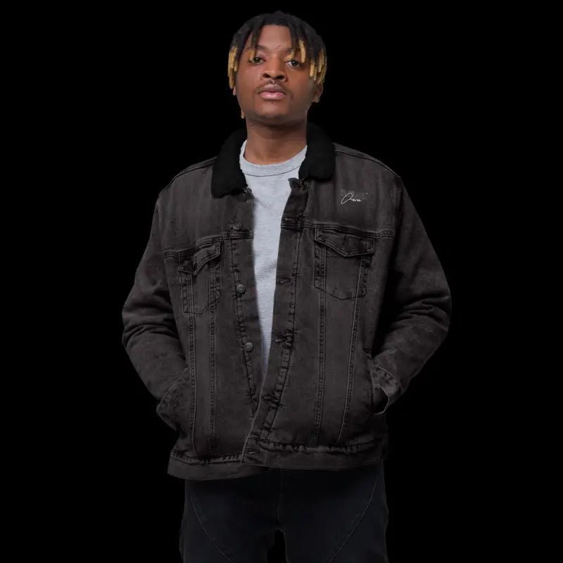 Snake Denim Sherpa Jacket – Stylish Outerwear with Recycled Polyester Lining snake - label