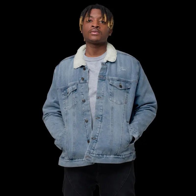 Snake Denim Sherpa Jacket – Stylish Outerwear with Recycled Polyester Lining snake - label