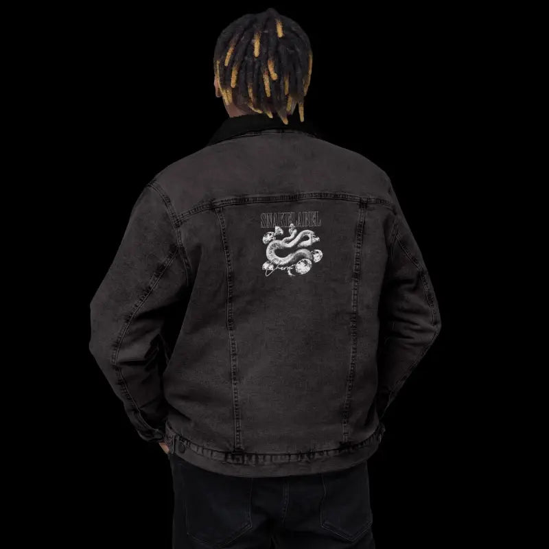 Snake Denim Sherpa Jacket – Stylish Outerwear with Recycled Polyester Lining snake - label