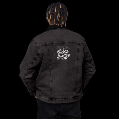 Snake Denim Sherpa Jacket – Stylish Outerwear with Recycled Polyester Lining snake - label