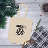 Snake Double Wine Tote Bag: 100% Cotton Canvas, Holds 2x 25oz Bottles snake - label