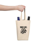 Snake Double Wine Tote Bag: 100% Cotton Canvas, Holds 2x 25oz Bottles snake - label