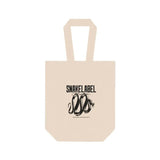 Snake Double Wine Tote Bag: 100% Cotton Canvas, Holds 2x 25oz Bottles snake - label