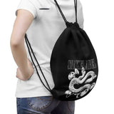 Snake Drawstring Bag with Zipper Pocket & Durable Polyester Build snake - label