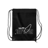 Snake Drawstring Bag with Zipper Pocket & Durable Polyester Build snake - label