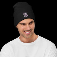 Snake Embroidered Beanie: Cozy Cotton Blend & Stylish Fit snake - label