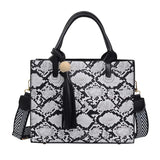 Snake Hand Bag: Chic Compact Women's PU Shoulder Bag with Various Storage Options snake - label