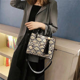 Snake Hand Bag: Chic Compact Women's PU Shoulder Bag with Various Storage Options snake - label