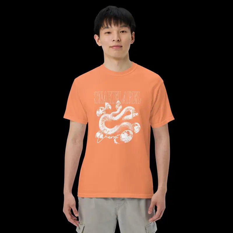 Heavyweight snake design t shirt: 100% Ring - Spun Cotton, 6.1 oz, Relaxed Fit snake - label