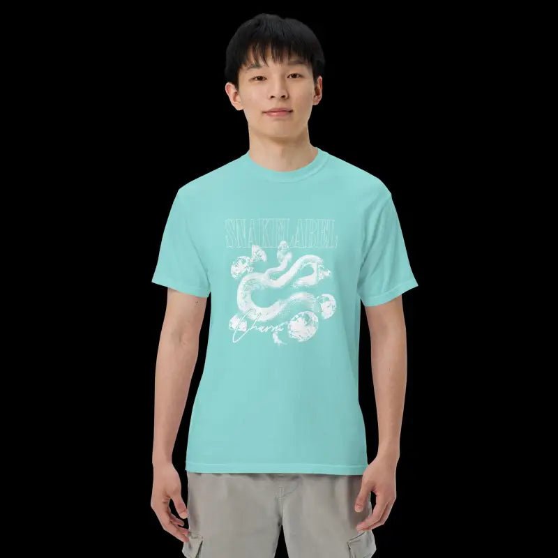 Heavyweight snake design t shirt: 100% Ring - Spun Cotton, 6.1 oz, Relaxed Fit snake - label