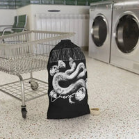 Snake Laundry Bag with Custom Prints & Drawstring Closure | 100% Spun Polyester - Available in 2 Sizes snake - label