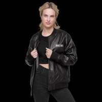 Snake Leather Bomber Jacket with 100% PU Leather & Rayon Embroidery [10.6 oz/yd²] snake - label