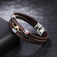 Snake Leather Bracelet with Geometric Shaping for Men snake - label