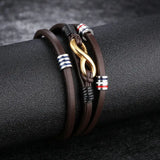 Snake Leather Bracelet with Geometric Shaping for Men snake - label