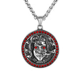 Snake Medusa Diamond Pendant with Hang Tag Shape & Retro Elements snake - label