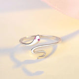 Snake Opening Lovers Ring with Adjustable Size & 925 Sterling Silver snake - label