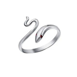 Snake Opening Lovers Ring with Adjustable Size & 925 Sterling Silver snake - label