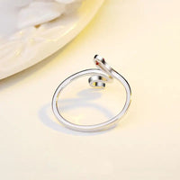 Snake Opening Lovers Ring with Adjustable Size & 925 Sterling Silver snake - label