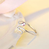 Snake Opening Lovers Ring with Adjustable Size & 925 Sterling Silver snake - label