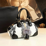 Snake Pattern Female Bag with Chic Dumpling Design & Multiple Compartments for Organized Storage snake - label