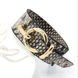 Snake Pattern Leather Wrap Bracelet with Adjustable Design - Eco - Friendly Alloy snake - label