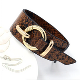 Snake Pattern Leather Wrap Bracelet with Adjustable Design - Eco - Friendly Alloy - snake - label