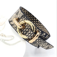 Snake Pattern Leather Wrap Bracelet with Adjustable Design - Eco - Friendly Alloy - snake - label