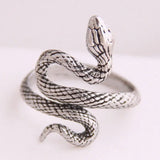 Snake Pattern Ring - Adjustable Electroplated Geometric Alloy Ring with Iconic Snake Design - snake - label