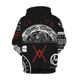 Snake Plate Print Hoodie - Stylish Snake Design, 100% Polyester Fiber, Sizes M - 2XL snake - label