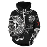 Snake Plate Print Hoodie - Stylish Snake Design, 100% Polyester Fiber, Sizes M - 2XL snake - label